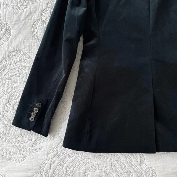 J. Crew - Tall Nipped-in Blazer in Stretch Velvet - Black / Green - Picture 11 of 14